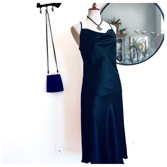 bebe Dresses & Skirts - Bebe Black Satin Sleeveless Midi Dress
